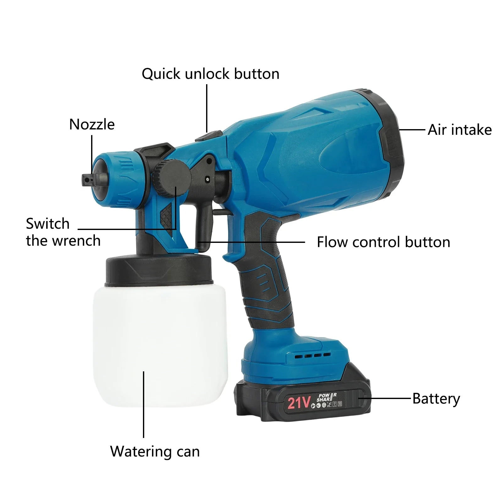 Electric Paint Sprayer + 2 Batteries