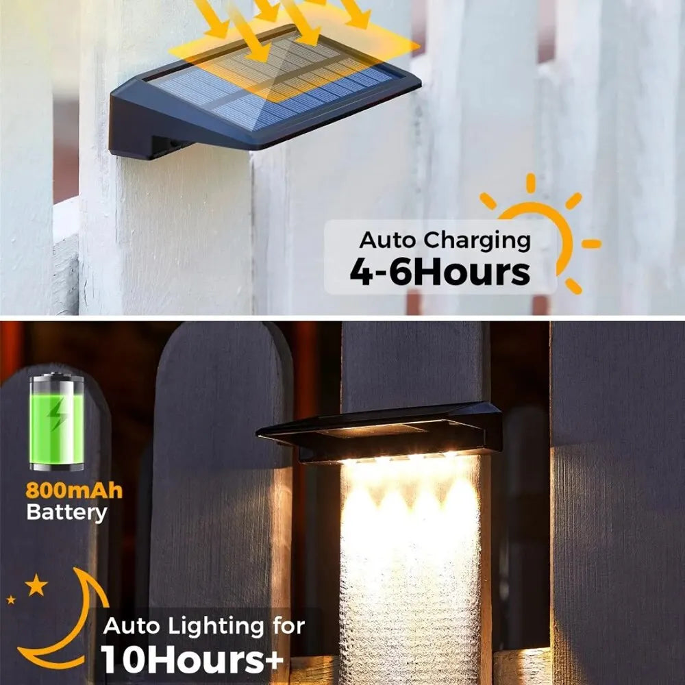 2 Pack Solar Wall Lights – 4 LED Outdoor