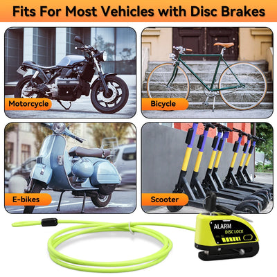 120dB Motorcycle Disc Brake Alarm Lock