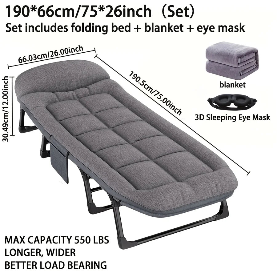 Heavy-Duty Folding Bed with Mattress