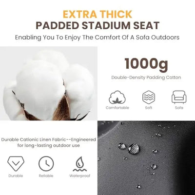 (2-Pack) 25" Heated Stadium Seats – Sofa-Style Comfort Anywhere