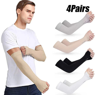 4 Pairs UV Protection Cooling Arm Sleeves (T)