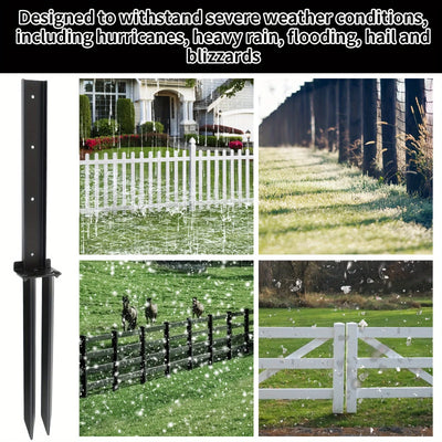 1/2 Pack Heavy-Duty Steel Fence Post Repair Kit with Ground Spike