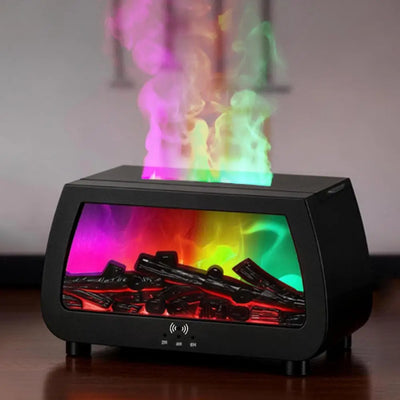 Flame Effect Ultrasonic Aroma Diffuser with LED Lights