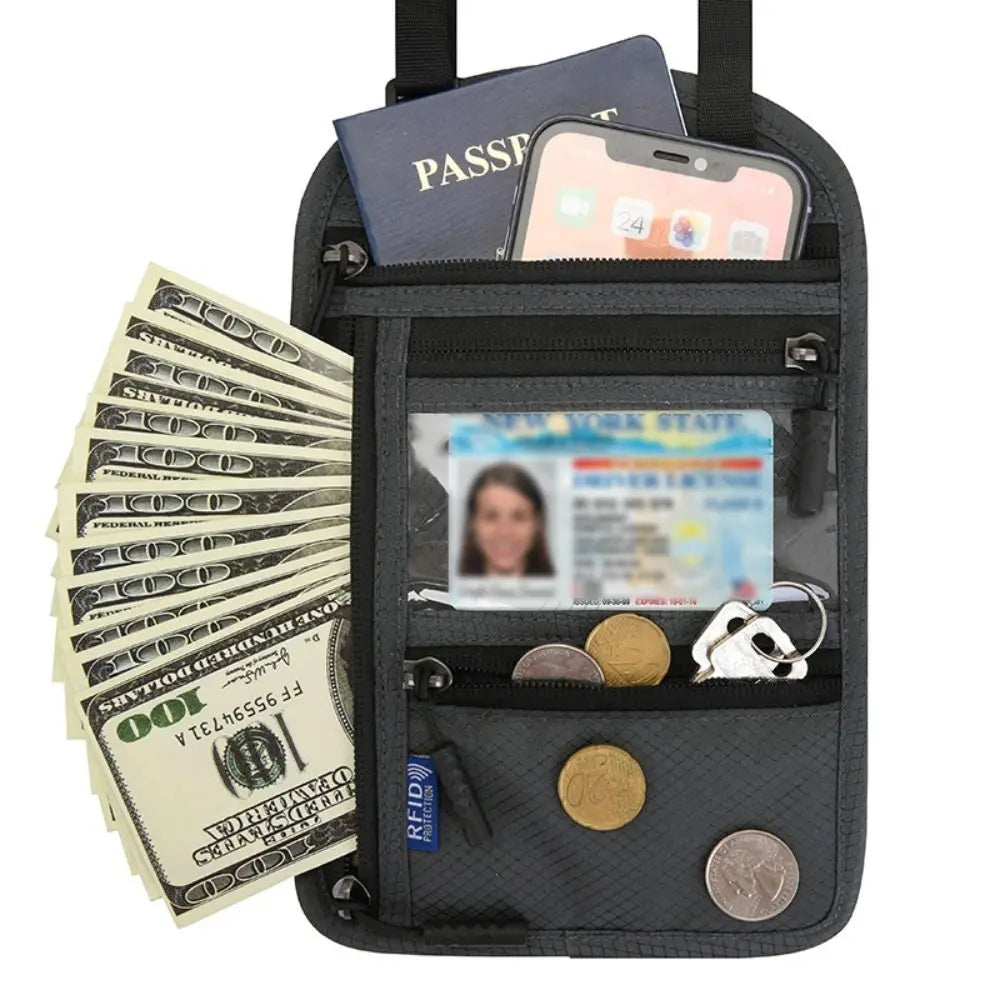 RFID Travel Neck Wallet Pouch