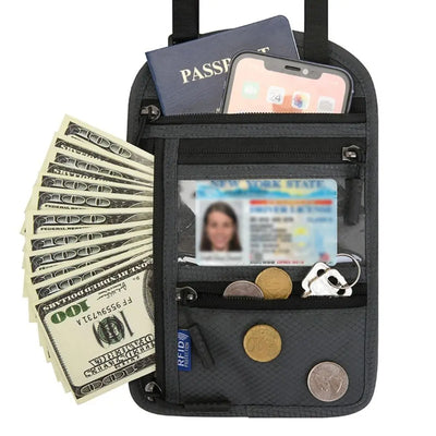 RFID Travel Neck Wallet Pouch