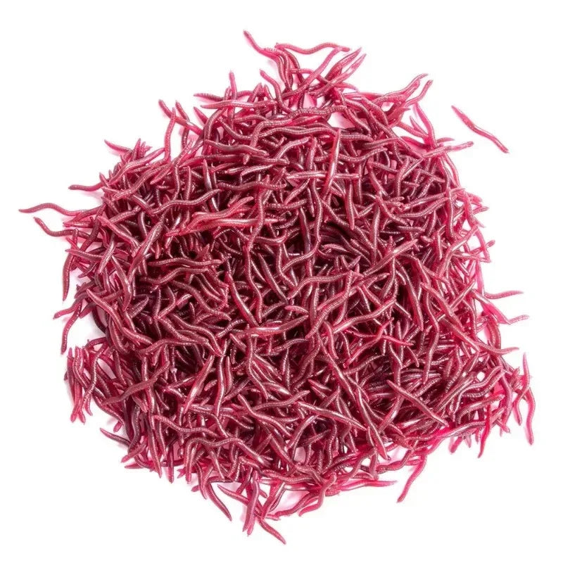 50-Piece Ultra-Realistic Soft Plastic Earthworm Lures