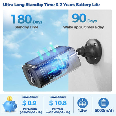 2.5K Solar WiFi Outdoor Security Camera