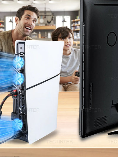 PS5 Slim Cooling Fan with RGB Lighting & USB 3.0 Port