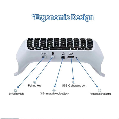 Wireless Bluetooth Keyboard for PS5 Controller