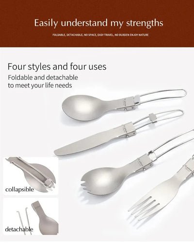 Titanium Foldable Cutlery Set