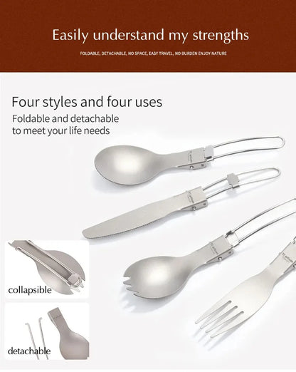 Titanium Foldable Cutlery Set