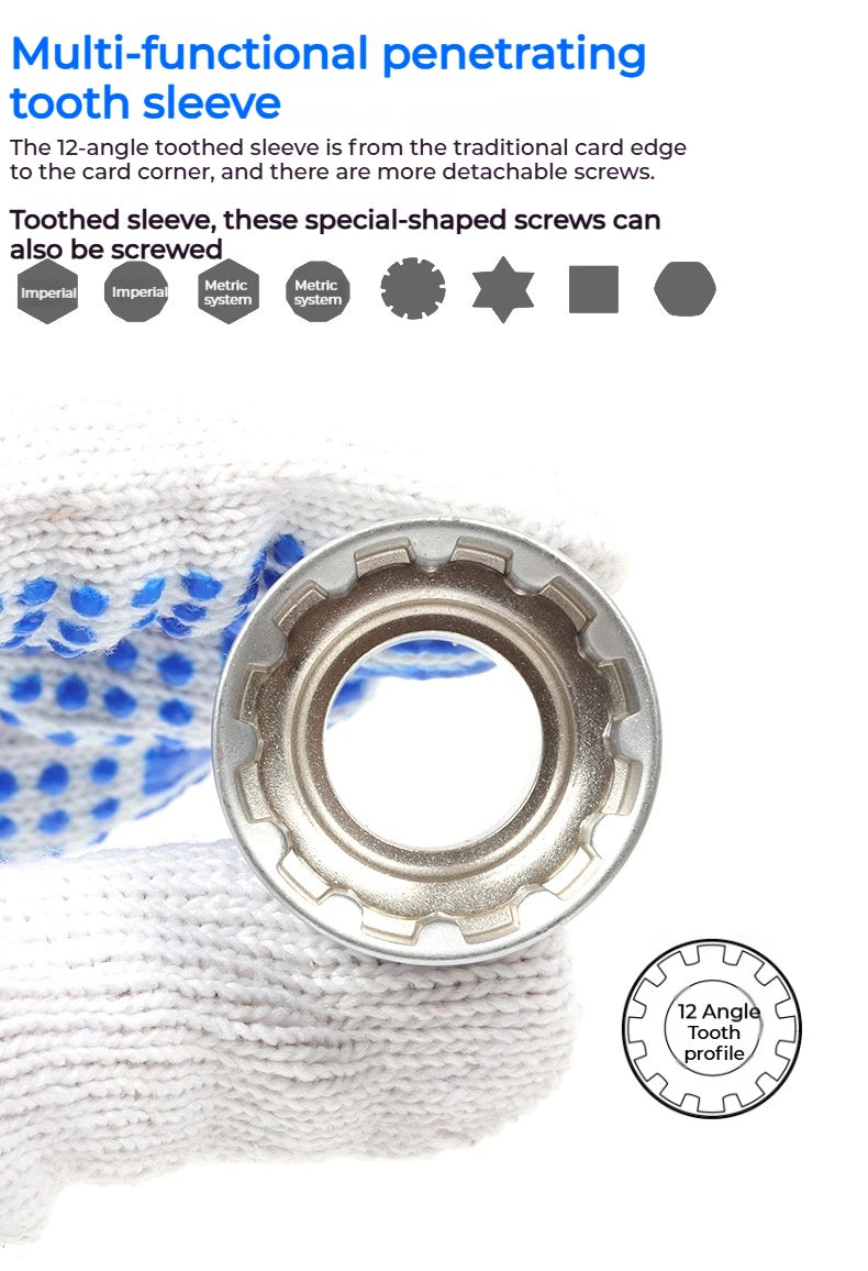 Pass-Through Ratchet Socket Wrench Set