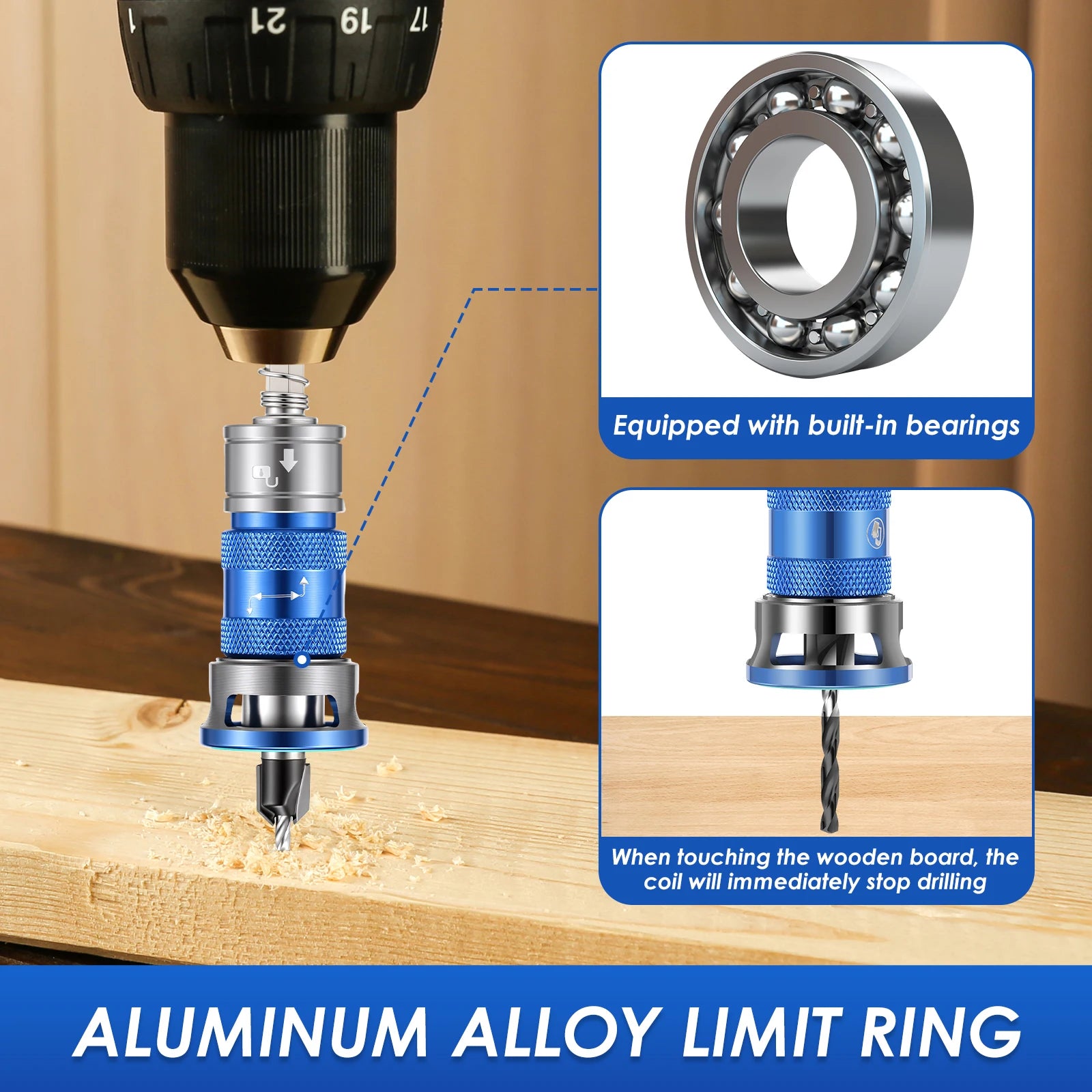 Woodworking Adjustable Countersink Drill Bit with Depth Stop