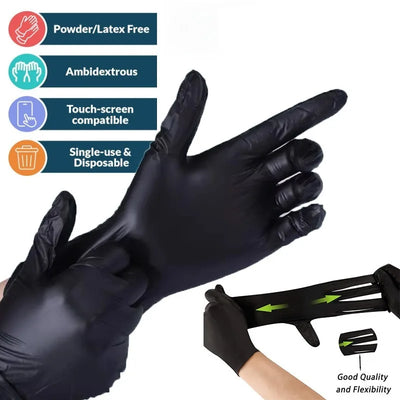 Black Nitrile Gloves