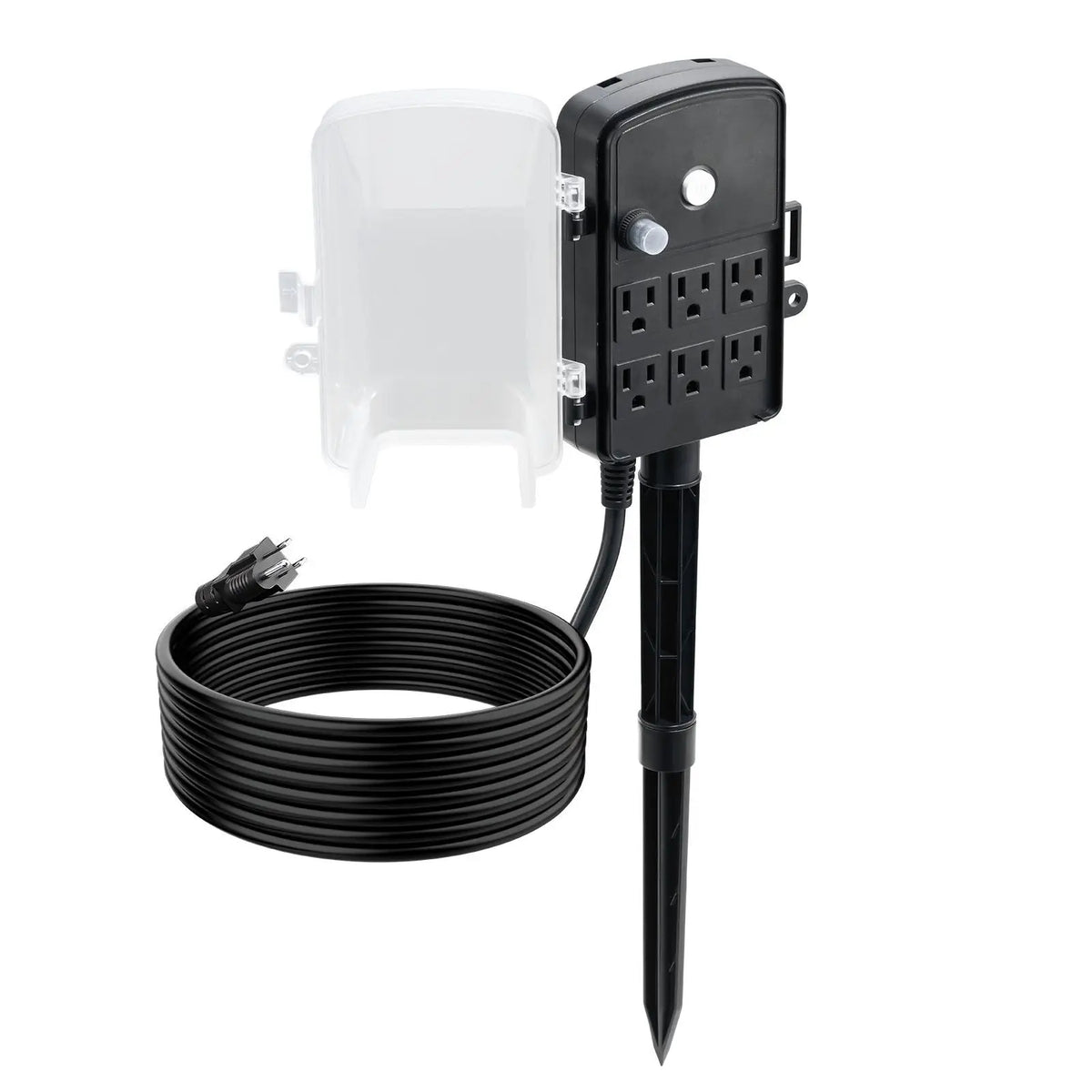 Weatherproof 6-Outlet Outdoor Power Stake (15 FT Cord)