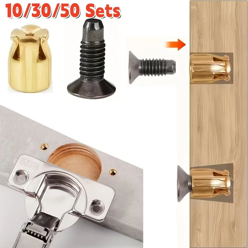 Kit de inserción para reparación de bisagras de puertas de armario