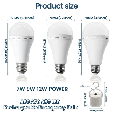 Rechargeable Emergency LED Light Bulb with Battery Backup