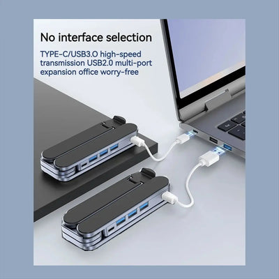 2-in-1 Adjustable Laptop Stand with USB Hub