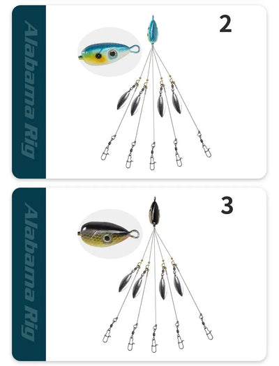 5-Arm Alabama Umbrella Rig Fishing Lure Set