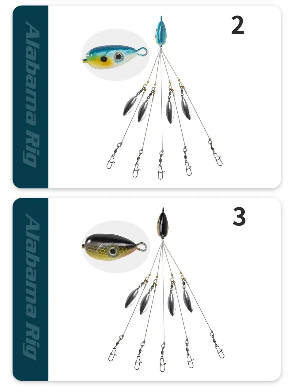 5-Arm Alabama Umbrella Rig Fishing Lure Set