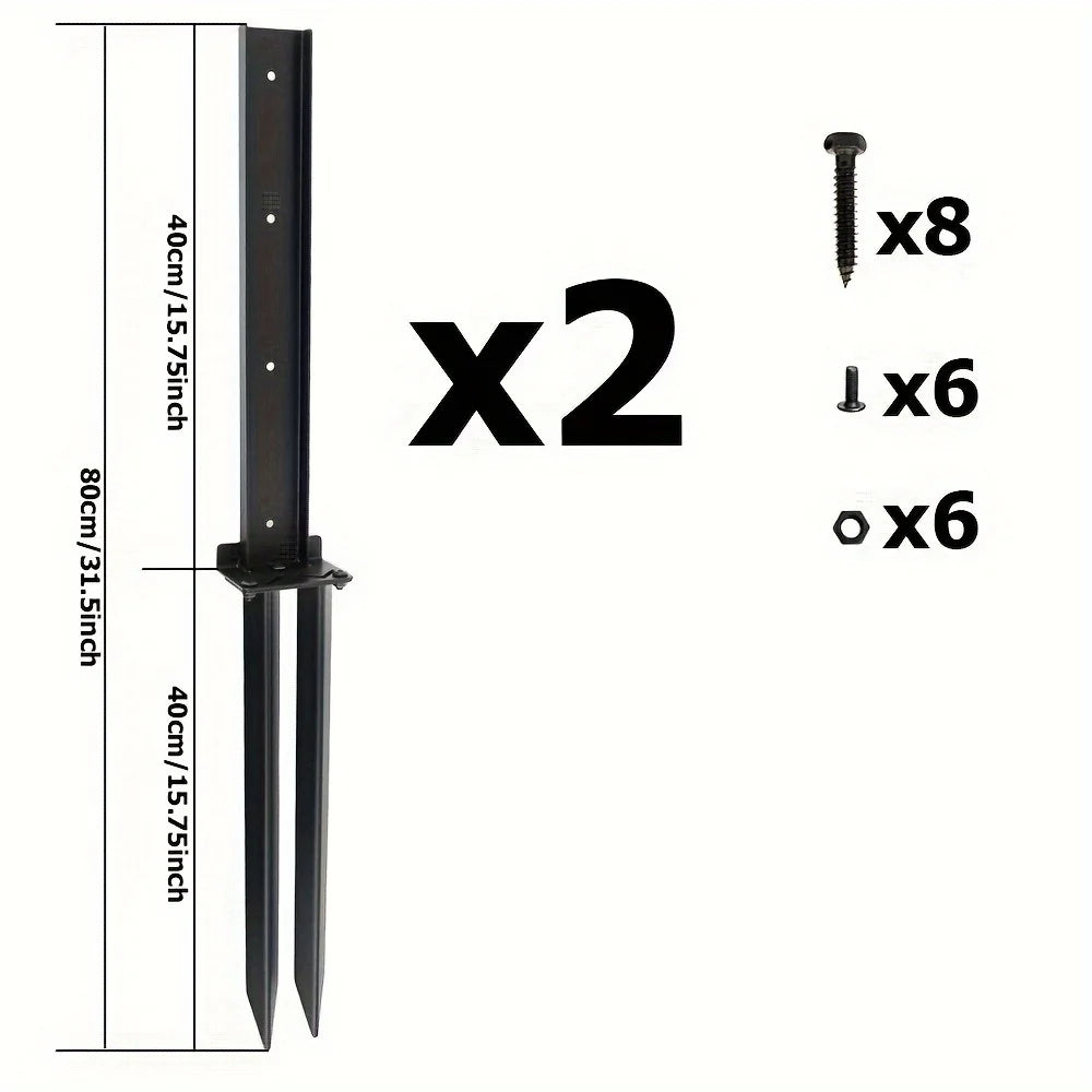 1/2 Pack Heavy-Duty Steel Fence Post Repair Kit with Ground Spike