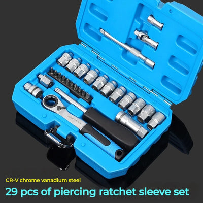 Pass-Through Ratchet Socket Wrench Set