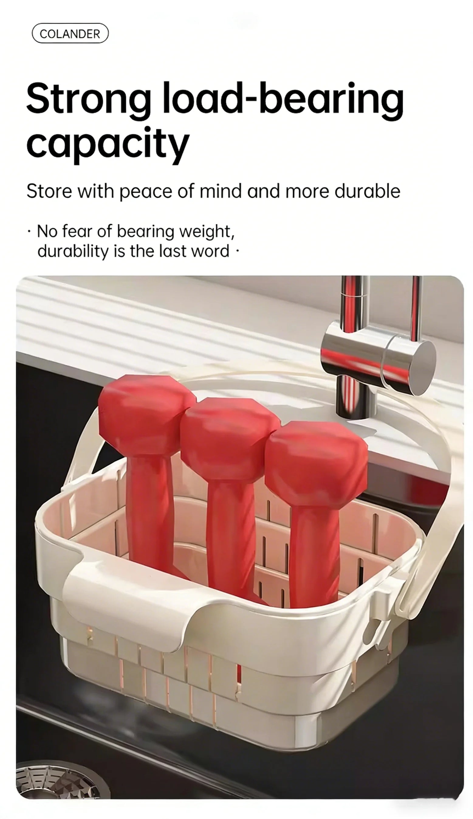 Foldable Sink Colander Basket