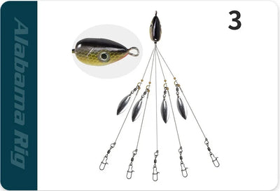 5-Arm Alabama Umbrella Rig Fishing Lure Set