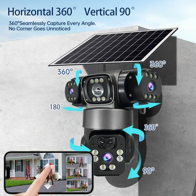 15MP Triple-Lens Solar Security Camera