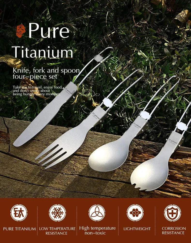 Titanium Foldable Cutlery Set