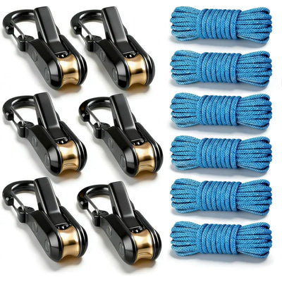 6-Pack Heavy-Duty Roller Rope Tensioners