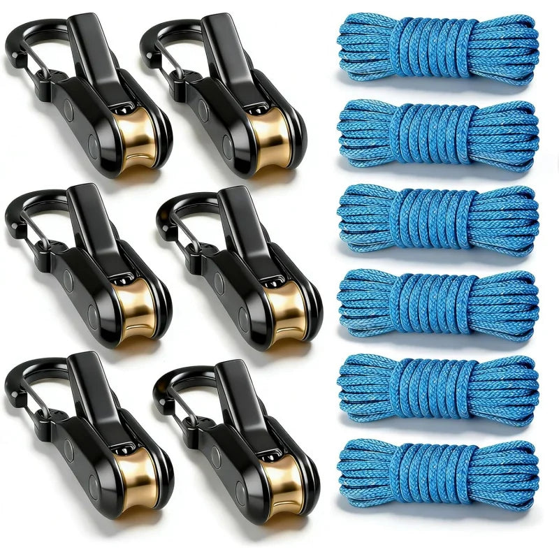 6-Pack Heavy-Duty Roller Rope Tensioners
