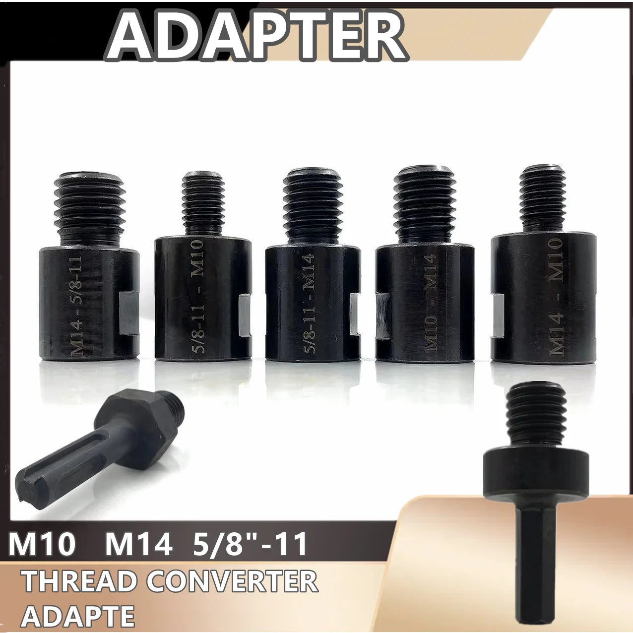 M14 to M10 & 5/8-11 Angle Grinder Adapter