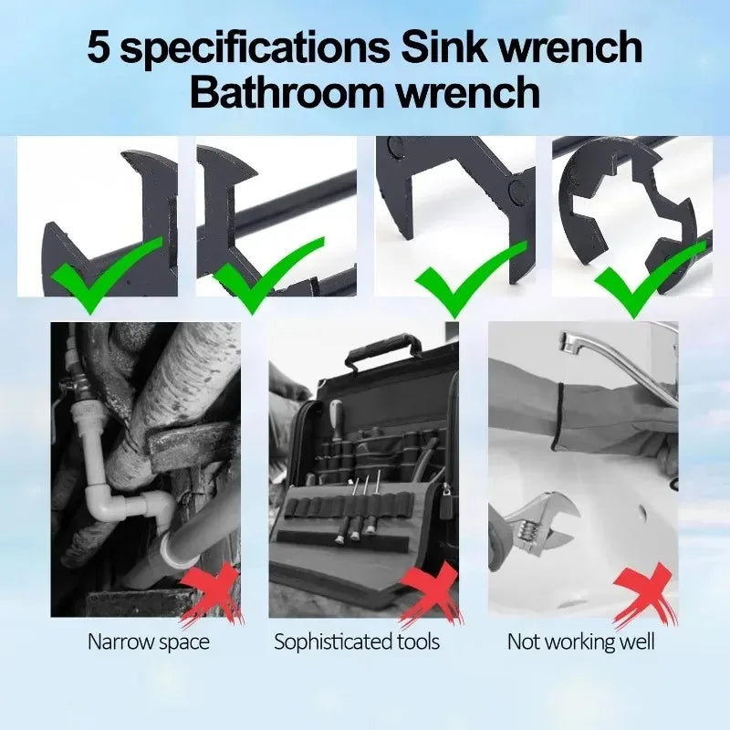 Multifunctional Bathroom Wrench (2 Pack)