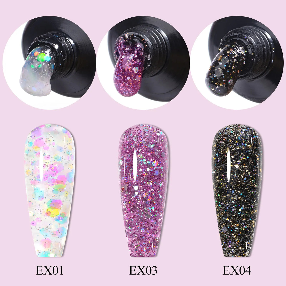 Set de 10 piezas para extensión de uñas de poligel