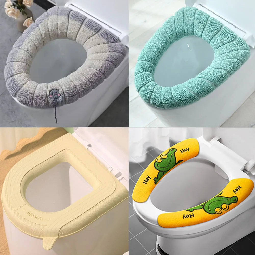 Soft Plush Toilet Seat Cover with Handle – Warm & Reusable
