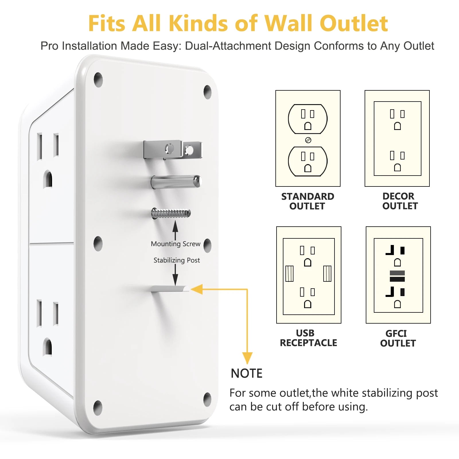 Outlet Extender with USB-C & Night Light