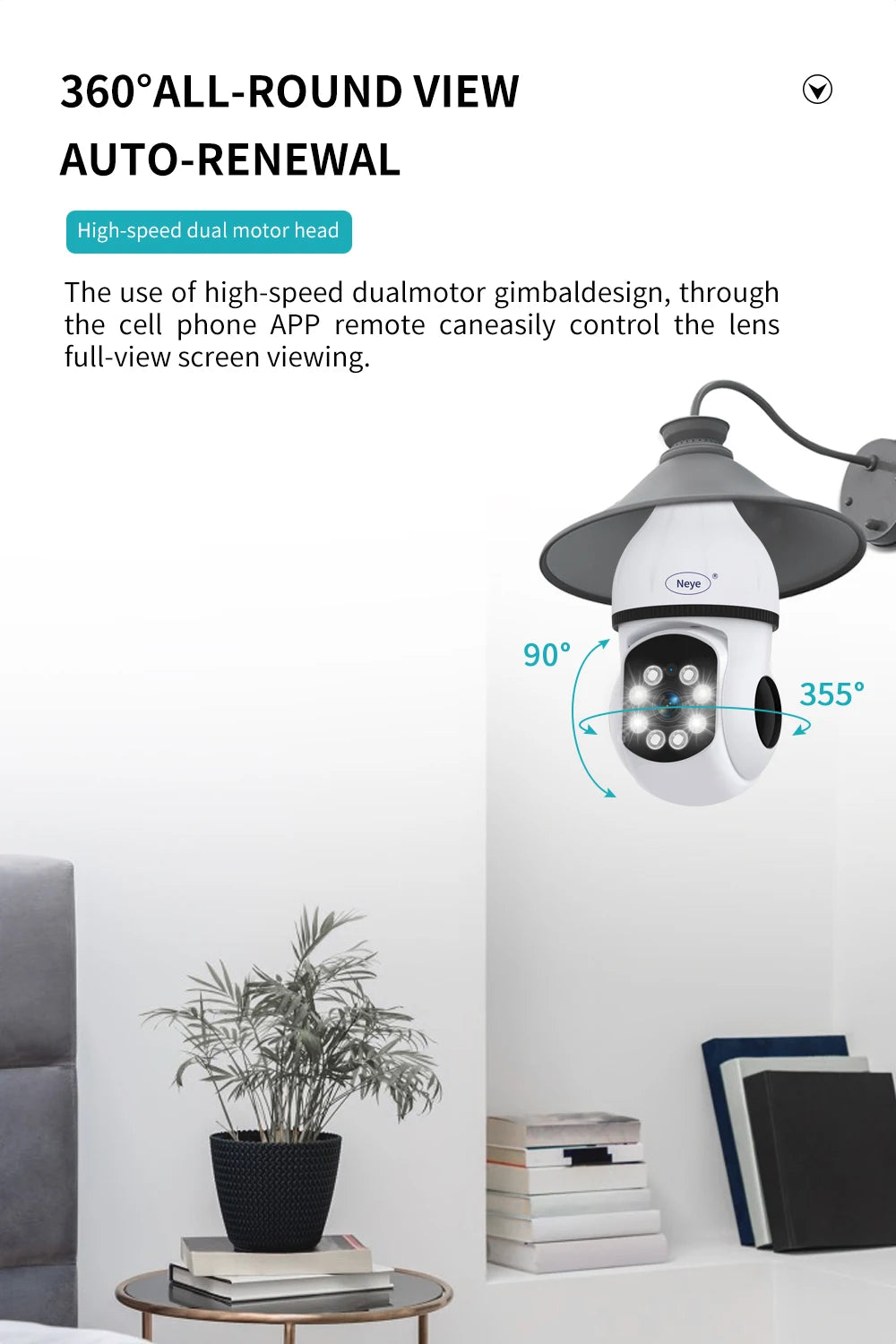 360° E27 WiFi Light Bulb Security Camera