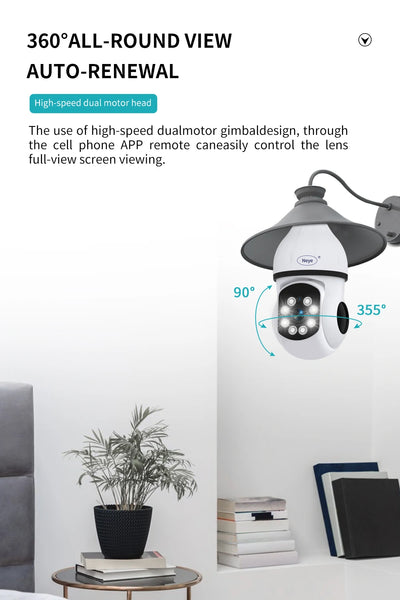 360° E27 WiFi Light Bulb Security Camera