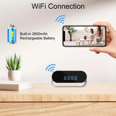 2K WiFi Clock Security Camera with Night Vision