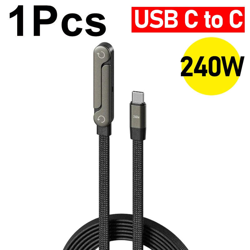 240W Fast Charging Cable with Phone Stand