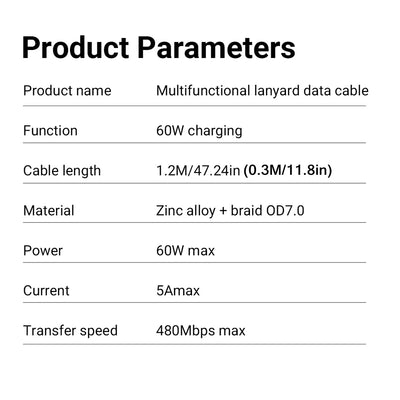 2-in-1 Phone Lanyard & 60W Fast Charging Cable