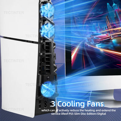 PS5 Slim Cooling Fan with RGB Lighting & USB 3.0 Port