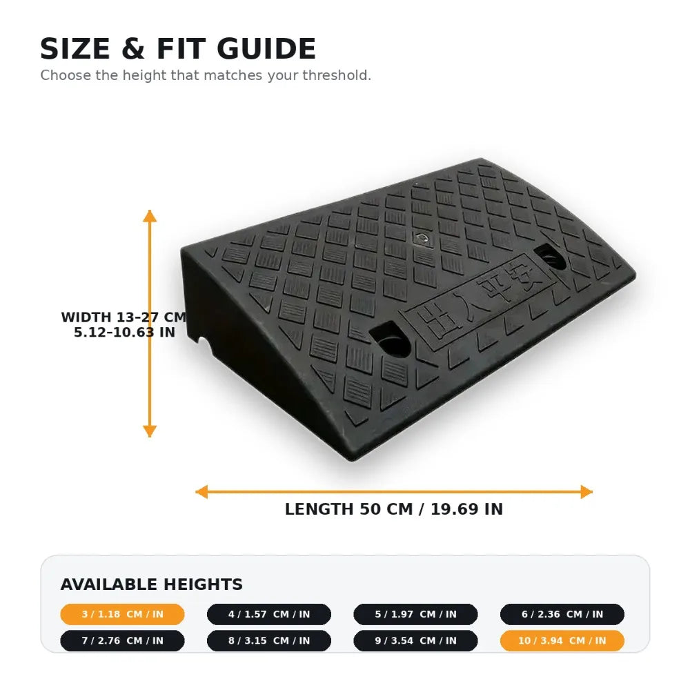 Heavy-Duty Portable Rubber Curb & Threshold Ramp