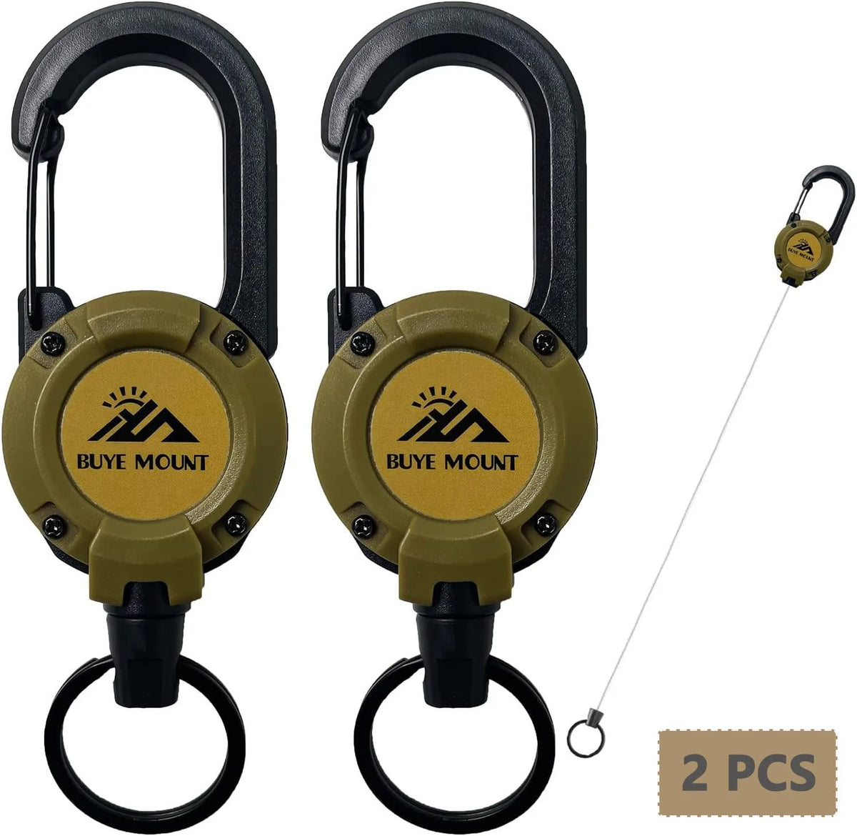 2-Pack Heavy-Duty Retractable Tactical Keychain