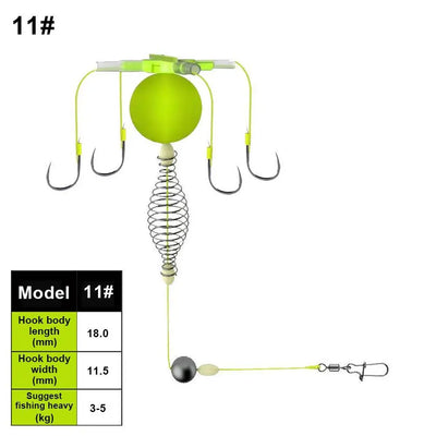 All-in-One Feeder Spring Bait Rig with 4 Hooks