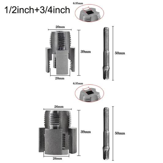 2 Pack PVC Pipe Threader 1/2 and 3/4