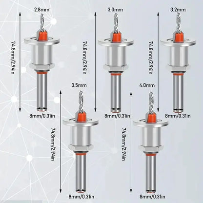 Adjustable Countersink Bit Set (8mm Shank)