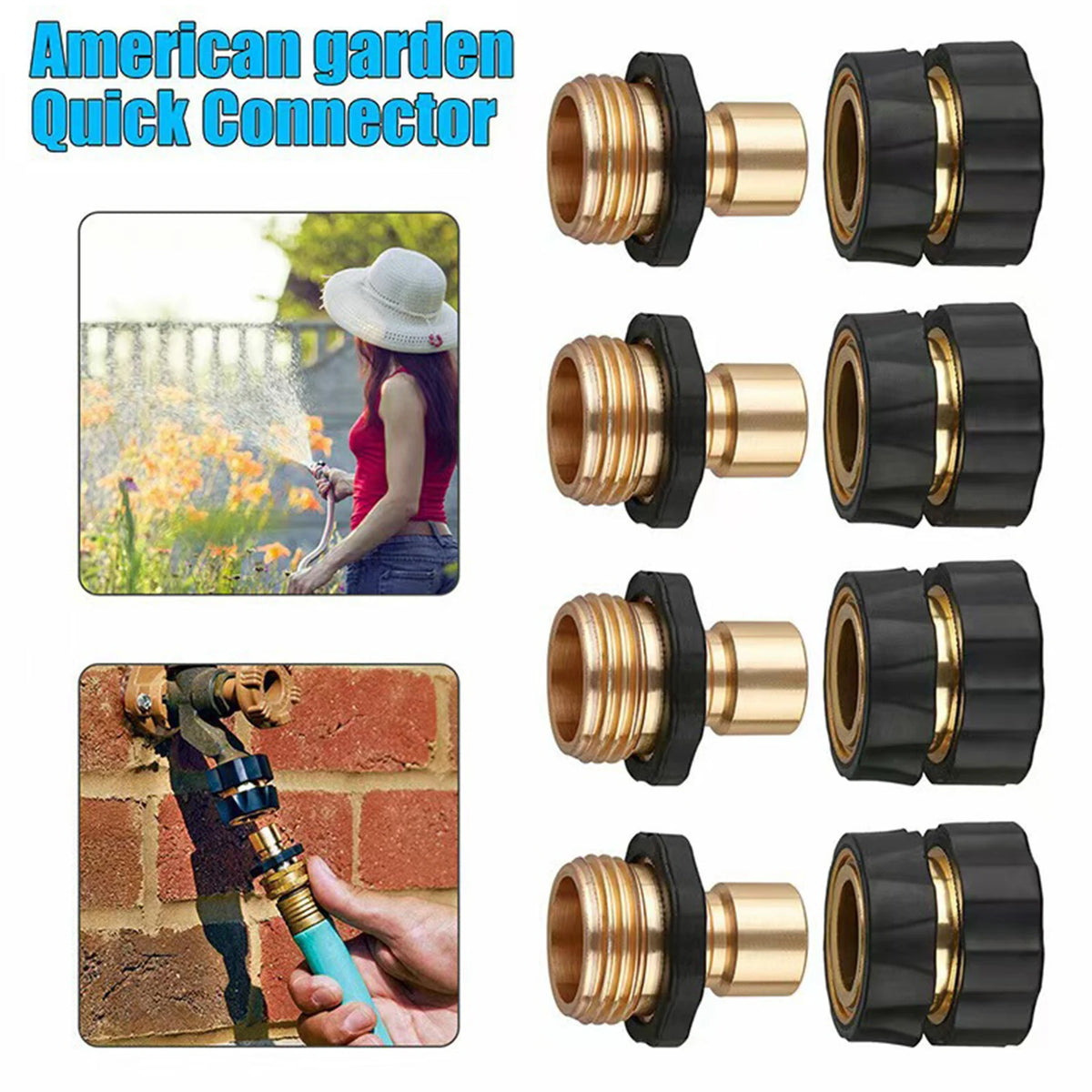 3/4" Garden Hose Quick Connectors